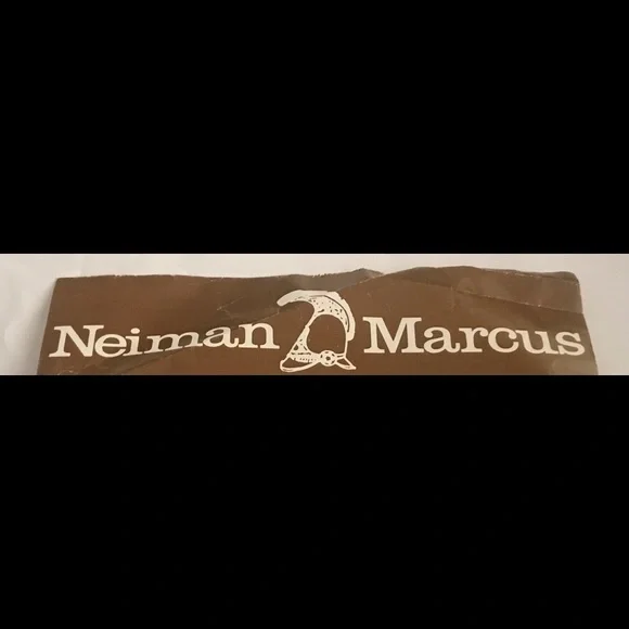 New Neiman Marcus Knit Shoe Bags Travel Beige Blue - Picture 3 of 16